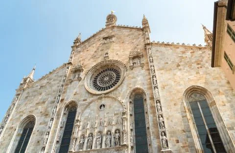 Como Cathedral west front view, Como, Italy Foto stock
