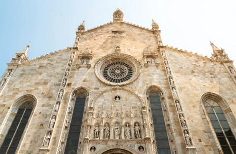 Como Cathedral west front view, Como, Italy Stock Photos