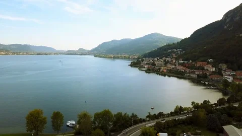 Como lake aerial view from drone Vídeos de archivo 80825937