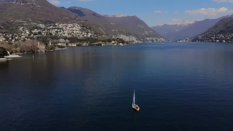 Como Lake, aerial view Stock Footage 114556567