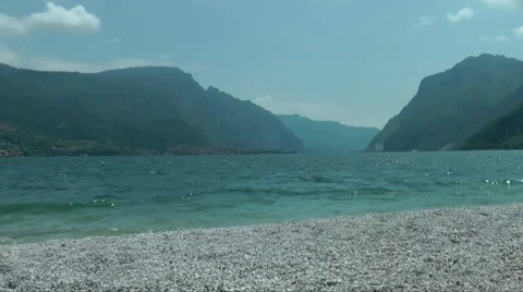 Como Lake Beach (Italy) Stock Footage