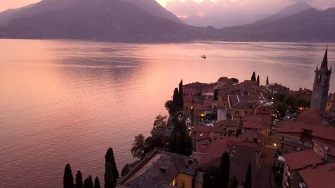 Como lake in Italy Aerial view Stock Footage
