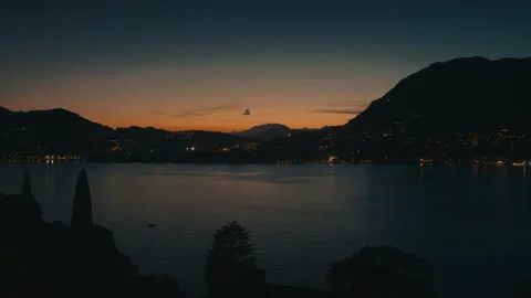 Como lake at sunset with beautiful cloudy sky 스톡 동영상 139269508