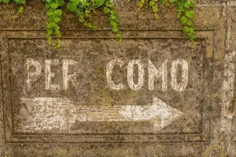 Como sign on wall Stock Photos