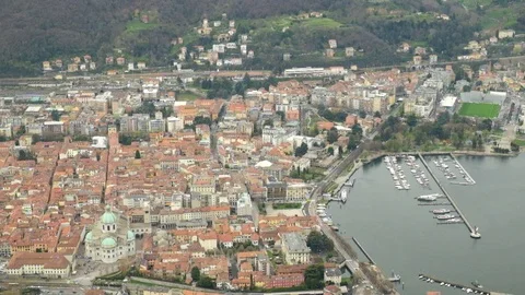 Como town from Brunate Stock Footage 88399729