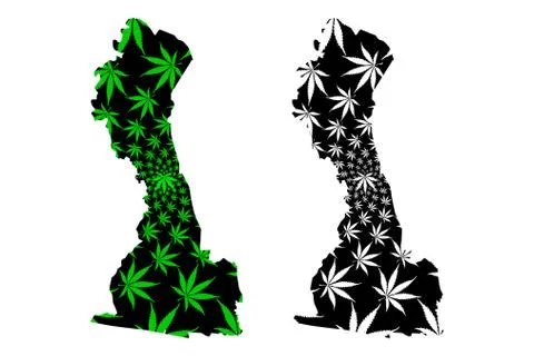 Comoe District (Ivory Coast, Republic of Cote dIvoire) map is designed cannab Stock Illustration