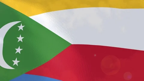 Comores closeup flag animation Stock Footage 101757795