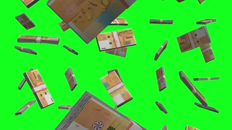 Comorian Franc Falling Animation on Green Screen Stock Footage 303179962