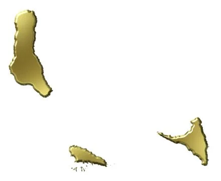 Comoros 3d golden map Stock Illustration