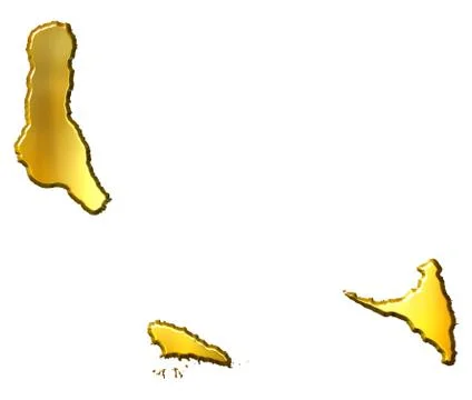 Comoros 3d Golden Map Stock Illustration