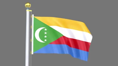 Comoros Animated flag Closup Video stock 329105752