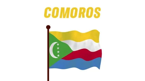 Comoros animated video raising the flag, introduction of the country name a.. Stockbeeldmateriaal 259856558