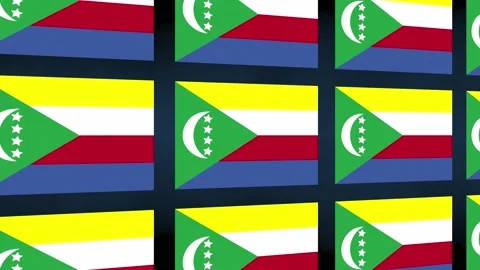 Comoros Flag animation 3d, National Flag Background Abstract Illustration Stockbeeldmateriaal 228473931