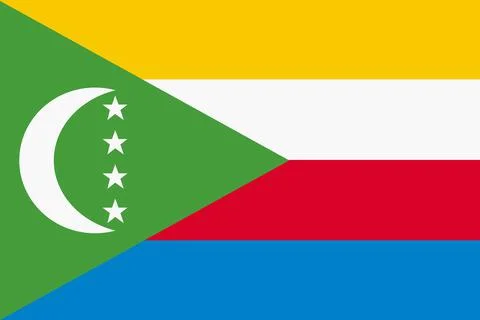 Comoros flag background illustration large file moon four stars Stock Illustration