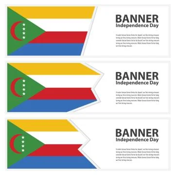 Comoros Flag banners collection independence day Stock Illustration