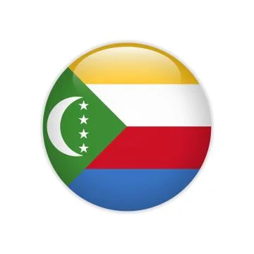 Comoros flag on button Stock-Illustration