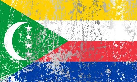 Comoros flag with grunge effect. Stock Illustration
