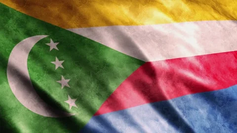 Comoros Flag Grunge Stock Footage 249036371