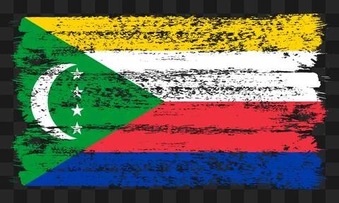 Comoros flag in grunge style Stock Illustration
