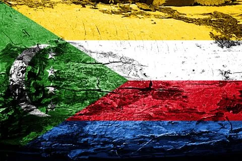Comoros flag with grunge texture Stock Illustration