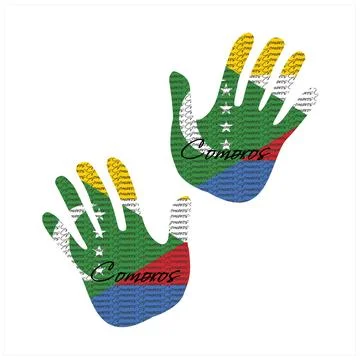 Comoros flag hand vector 스톡 일러스트