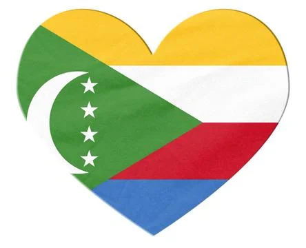 Comoros flag heart shape symbolizing national pride Stock Illustration