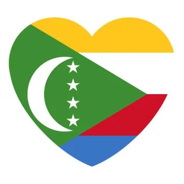 Comoros flag heart shape vector graphics design Stock Illustration