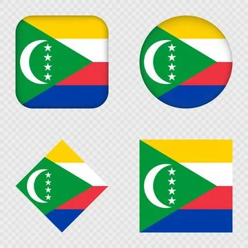 Comoros Flag Icons Pack. Vector illustration. Stock Illustration