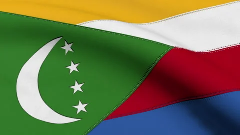 Comoros Flag Loop Stock Footage 241177897