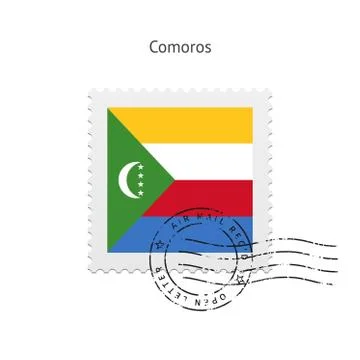 Comoros Flag Postage Stamp Stock Illustration
