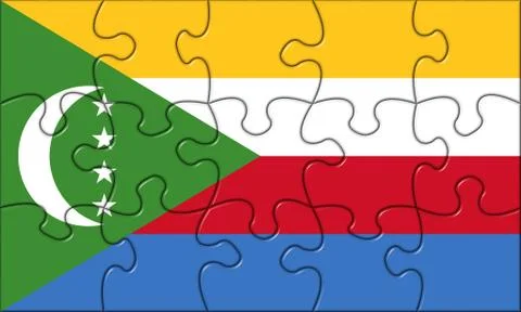 Comoros Flag Puzzle Pieces Stock Illustration