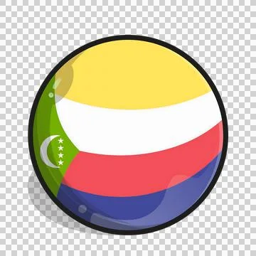Comoros Flag Representation A Detailed, Circular, and Colorful Illustration 库存插图