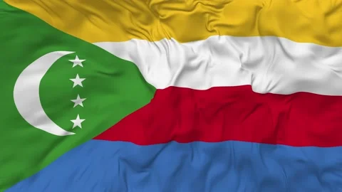 Comoros Flag Seamless Looping Background Waving Slow Motion Stock Footage 234106250