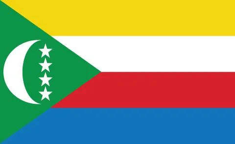Comoros flag. Simple vector. National flag of Comoros Stock Illustration