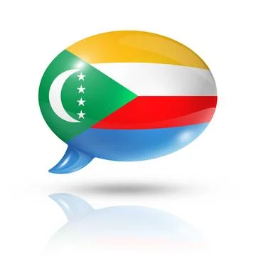 Comoros flag speech bubble three dimensional Comoros flag in a speech bubb... Foto stock