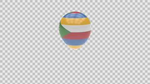 Comoros flag textured balloon rotating Alpha Video stock 61391549