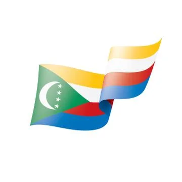 Comoros flag, vector illustration on a white background Illustrazione stock