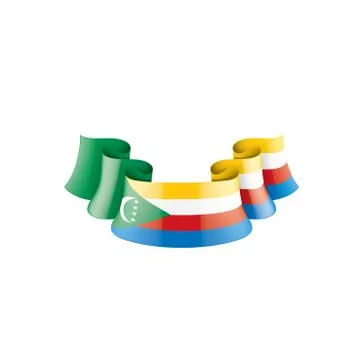 Comoros flag, vector illustration on a white background 스톡 일러스트