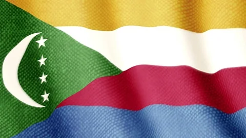 Comoros flag waving animation Stock Footage 77613933