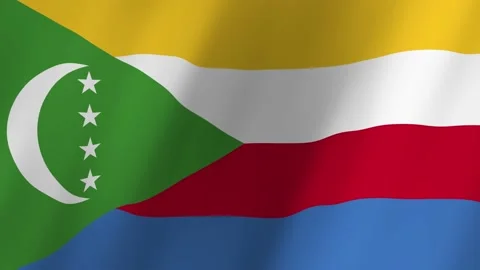 Comoros flag waving animation Stock Footage 220388179