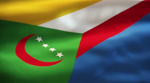 Comoros flag waving Stock Footage 55494776