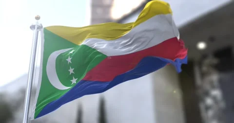 Comoros-flag-waving-seamless-loop-4k-60fps Stock Footage 331795410
