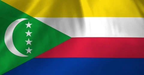 Comoros flag waving with the wind background loop video animation Vídeo Stock 327171800