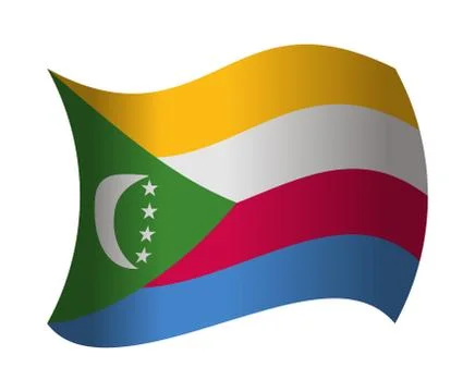Comoros flag waving in the wind 스톡 일러스트