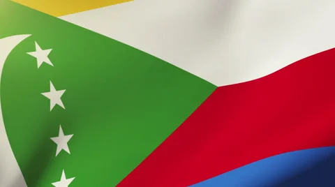 Comoros flag waving in the wind. Looping sun rises style.  Animation loop 스톡 동영상 48882795