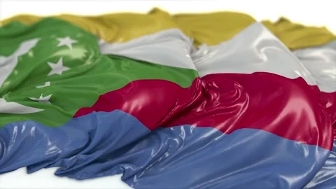 Comoros Flag On a White Chalkboard With Alpha Video stock 142421773