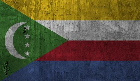 Comoros grunge flag. Vector illustration. Illustrazione stock