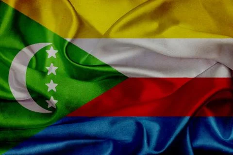 Comoros grunge waving flag Stock Illustration