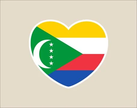 Comoros heart flag vector illustration. Modern vibrant flag emblem design i.. Stock Illustration