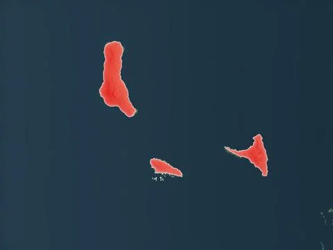 Comoros highlighted on realistic map Stock Illustration